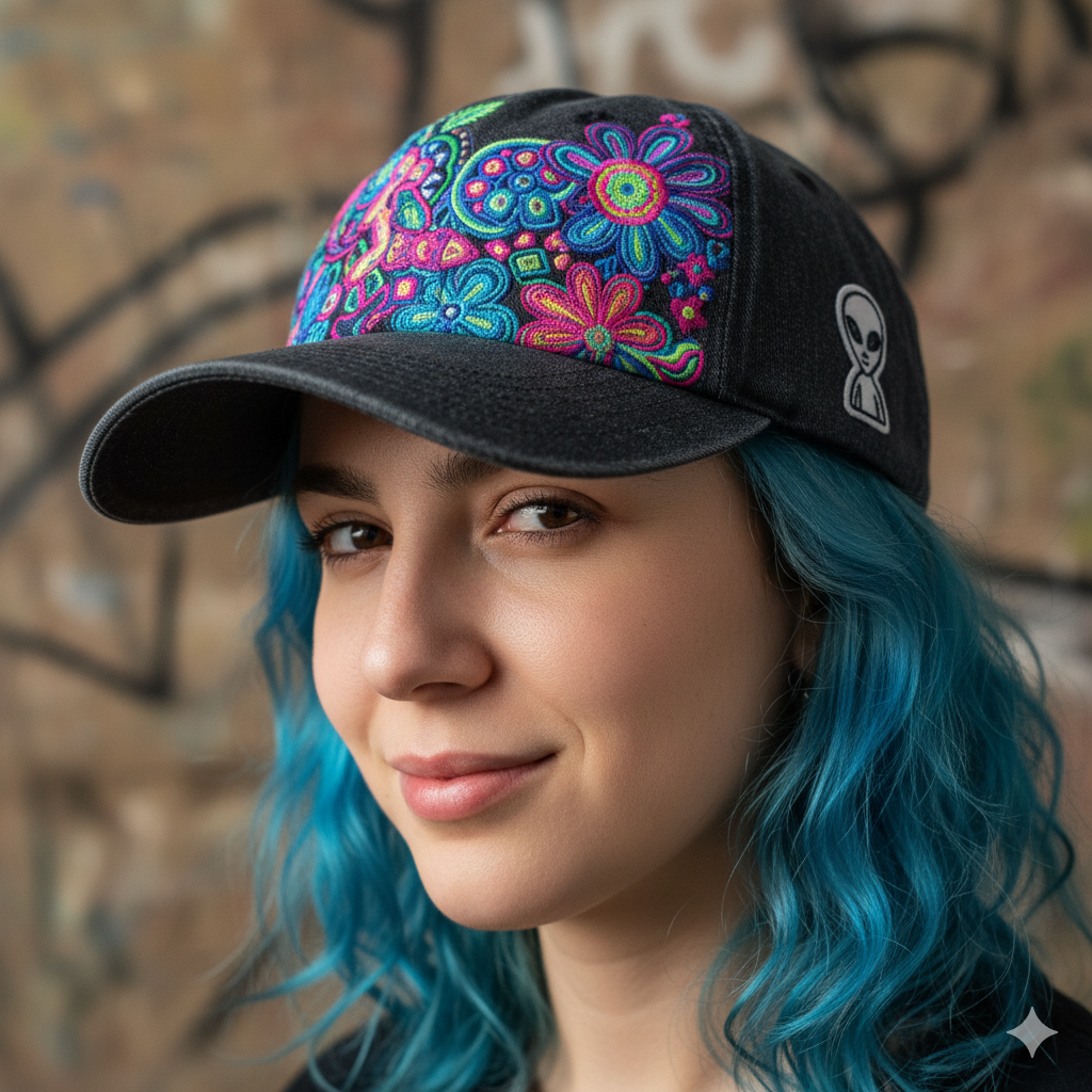 Model wearing Freshflick wrist watch and hat